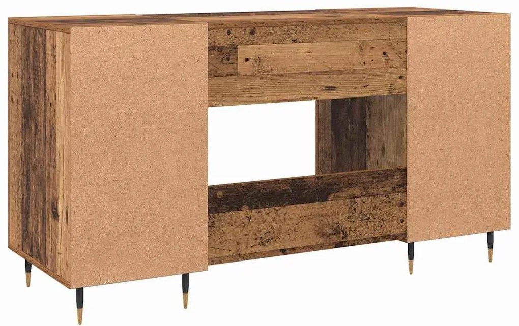 Asztal polcokkal tárolóval Régi fa 140 x 50 x 75 cm Faanyag