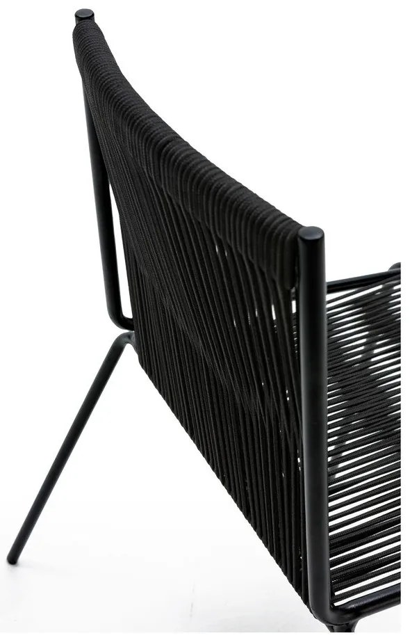 Fekete fém rakásolható étkezőszék szett 2 db-os Emily – Marckeric