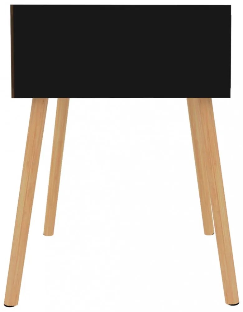 2 db magasfényű fekete szerelt fa éjjeliszekrény 40x40x56 cm