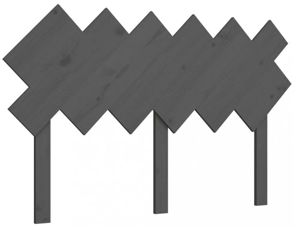 szürke tömör fenyőfa ágyfejtámla 132x3x81 cm