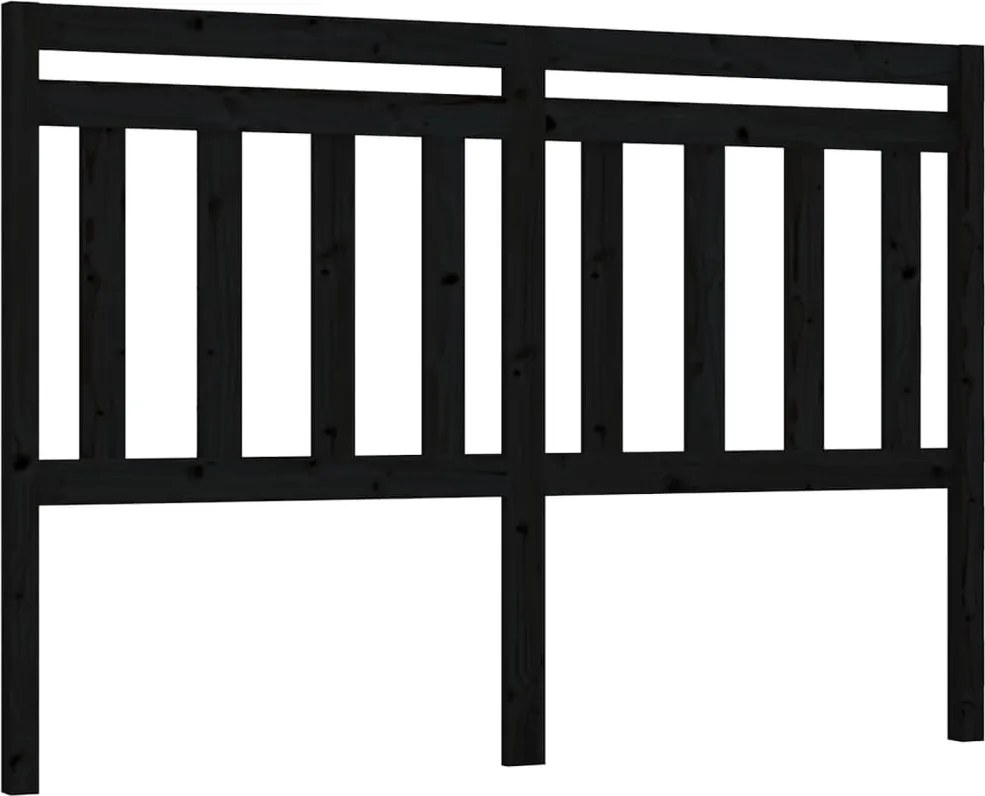 vidaXL fekete tömör fenyőfa ágyfejtámla 146 x 4 x 100 cm