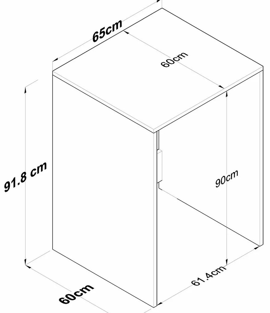 Duma White and Walnut szekrény a mosógép fölé