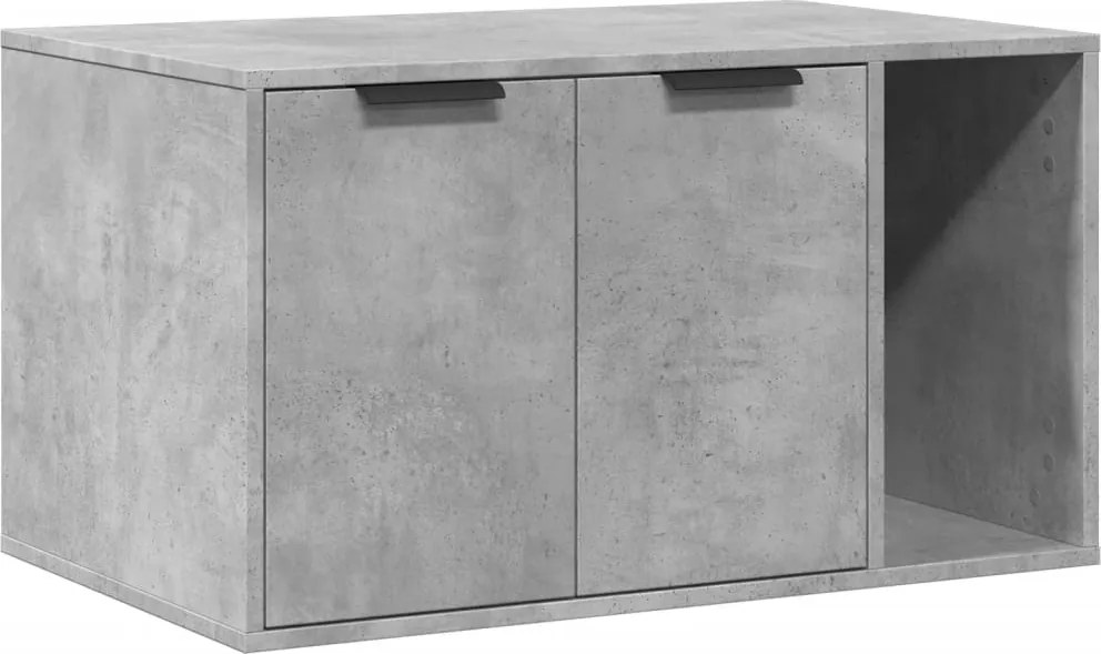 vidaXL betonszürke szerelt fa macskaalomdoboz 80 x 50 x 45 cm