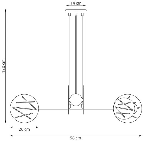 Csillár zsinóron XOTIC 4xE27/15W/230V fekete