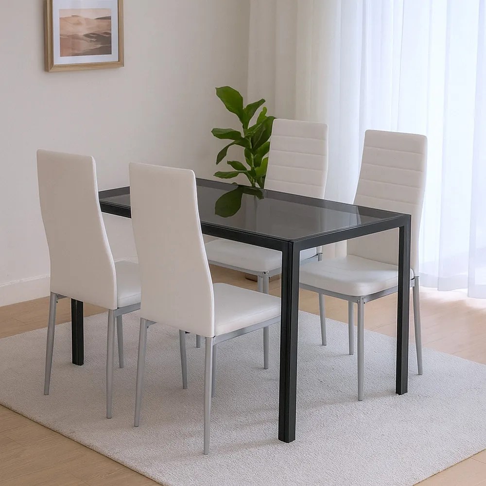 Rowan 4+1 étkező garnitúra fehér-szürke