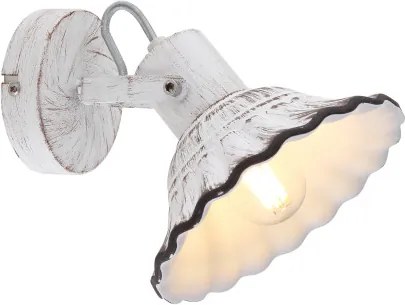 Globo 54050-1 Spotlámpa fém váz, kerámia búrával. Színe fehér, feketével antikolva. SZxM:170x165, AL:220, fényforrás nélkül 1xE27 40W 230V