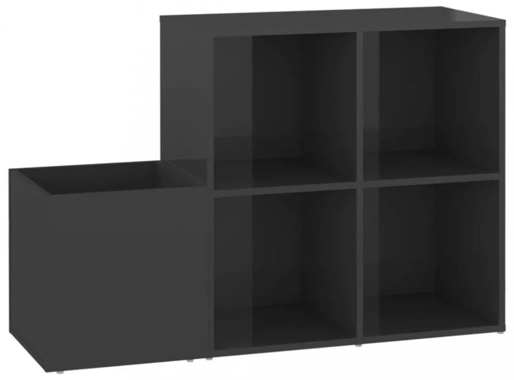 magasfényű szürke előszobai cipősszekrény 105 x 35,5 x 70 cm