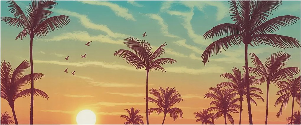 Stílusos Dekoratív Fotótapéta Flizelin Trópusi tájkép 250x104 Ragasztó