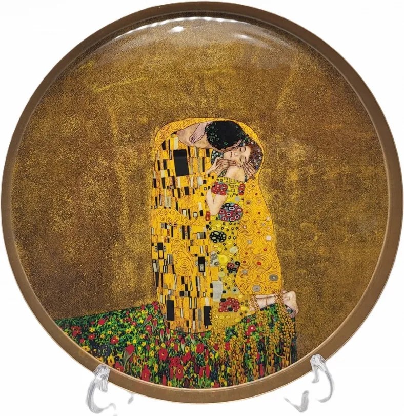 Fém patera tálca Gustav Klimt csók dekoráció kerek