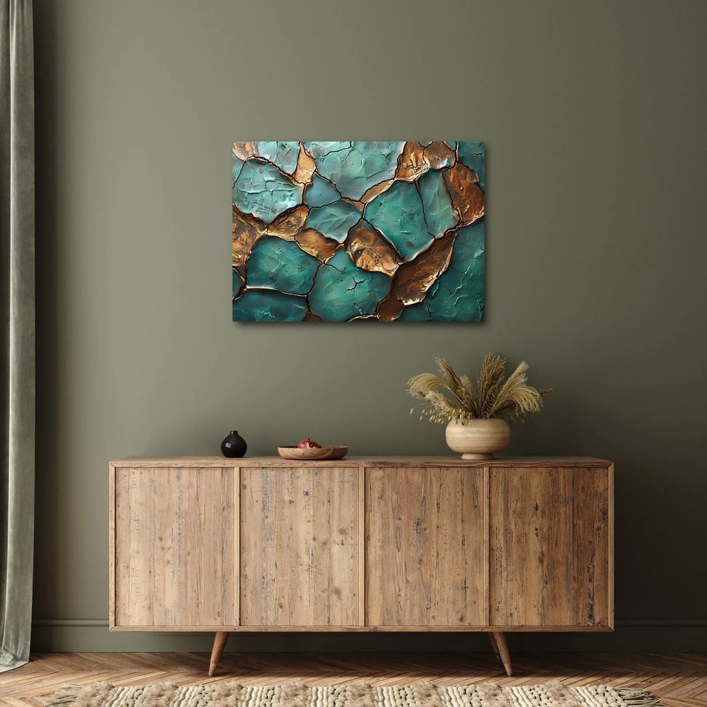Kép - Zöld-arany festés (70x50 cm)