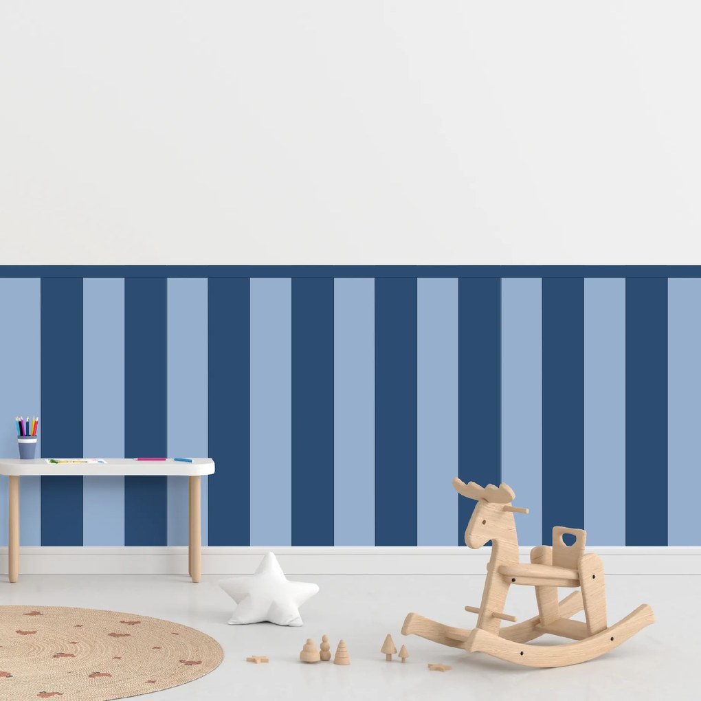 PIPPER. Textil öntapadó tapéta - Egy téglalap - Acélkék színű Méret: 100cm, Szín: Sápadt