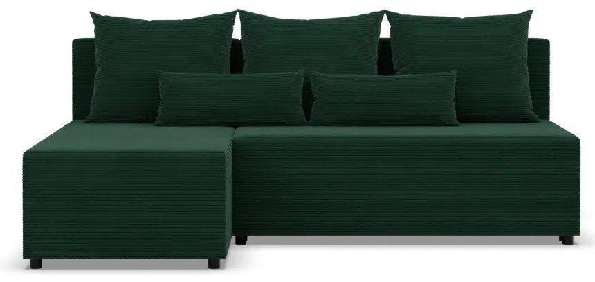 Nobu sarokkanapé, kordbársony, univerzális oldal, zöld