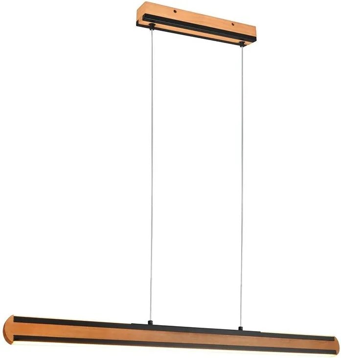 TRIO 326610232 DEACON Modern Led Függesztett Lámpa Fekete, Sötét Fa, Világos Fa LED IP20
