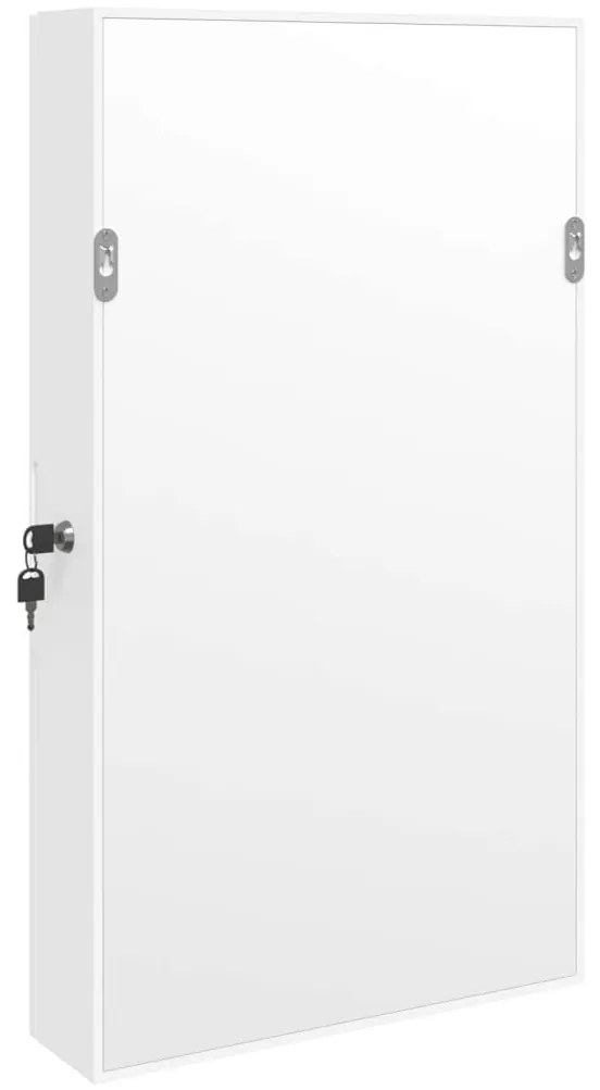 fehér falra szerelhető tükrös ékszerszekrény 37,5x10x67 cm