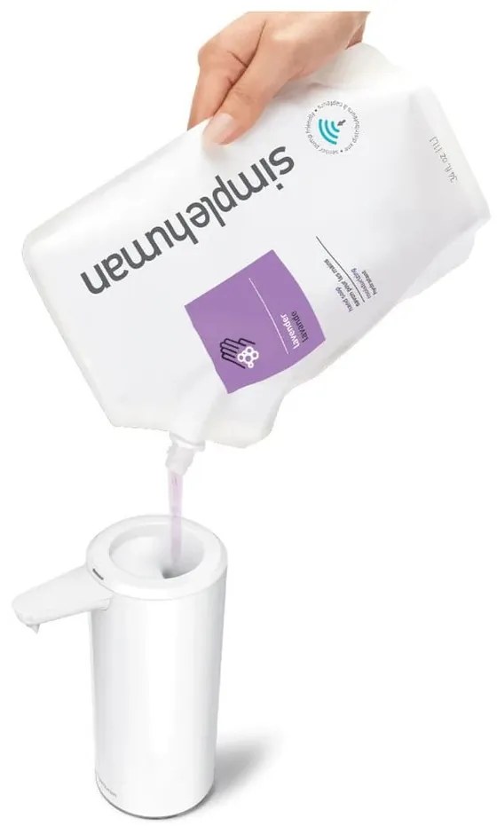 Fehér automata acél szappanadagoló 266 ml – simplehuman