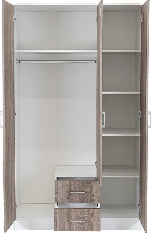 Miami gardróbszekrény 120x205 cm yorki tölgy-fehér