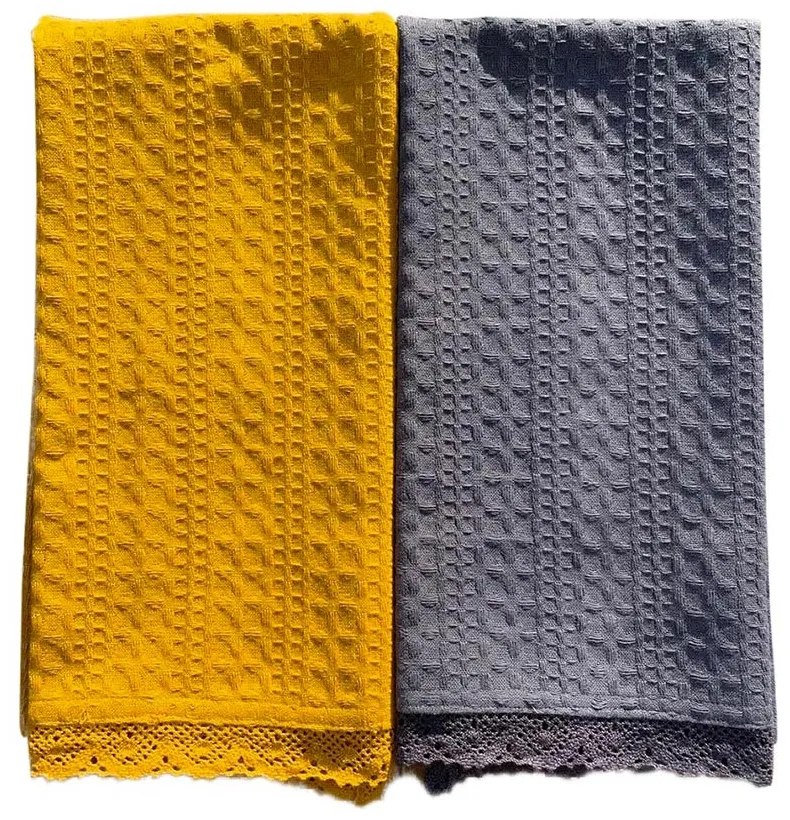 2DB gofri szerkezetű konyharuha szürke