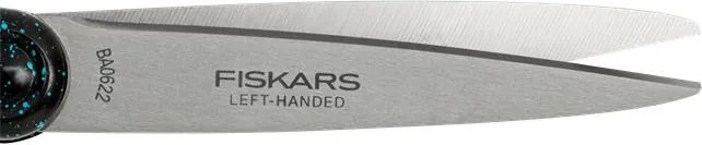 Olló, ifjúsági, 20 cm, balkezes, FISKARS, foltos pávakék (IF1067869)