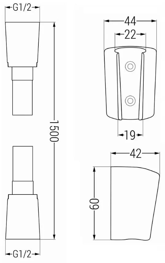 Mexen tartozékok - 1 pontos kézizuhany készlet R-33, króm / fehér, 785336052-02