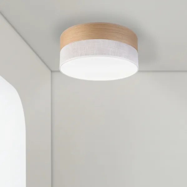 LED Mennyezeti lámpa SIRJA WOOD LED/20W/230V átm. 35 cm fehér/tölgy