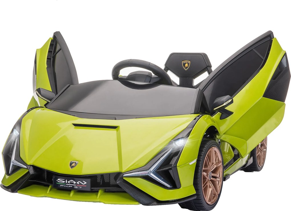 HOMCOM Gyerek Elektromos Autó 12V 2 Vezetési Mód Lamborghini SIAN SUV Játék Elektromos Jármű Távvezérléssel, Zenével (MP3/USB), Fénnyel 3-5 Év Metal Z