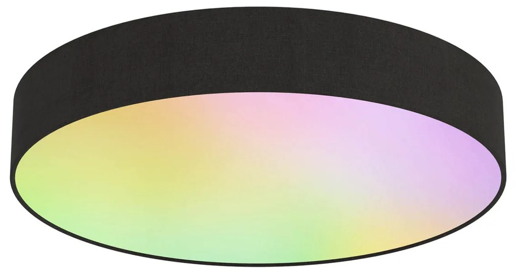 Okos mennyezeti lámpa fekete 30 cm LED RGB-vel, távirányítóval - Taiko