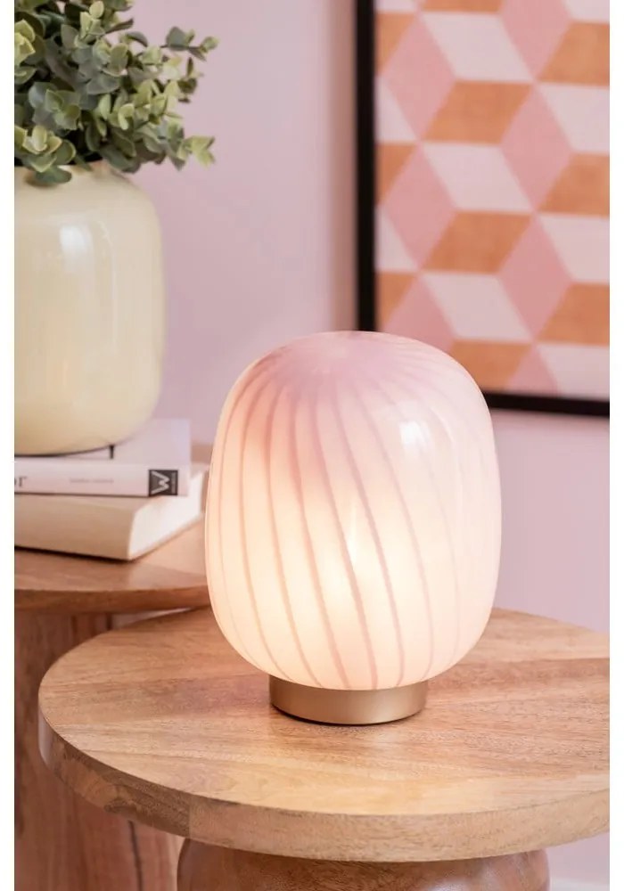 Világos rózsaszín asztali lámpa üveg búrával (magasság 20 cm) Summer Globe – Leitmotiv