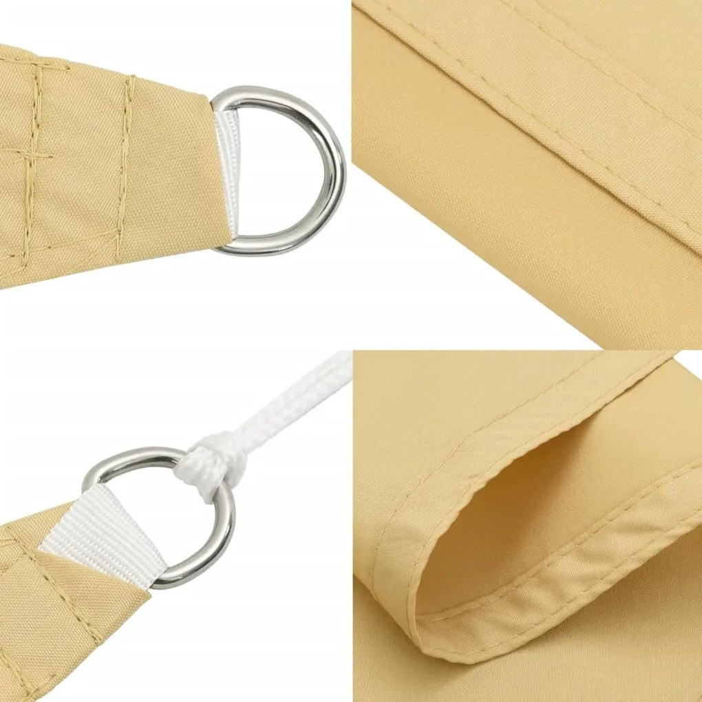 homokszínű 100% oxford szövet napvitorla 3,5 x 3,5 x 4,9 m