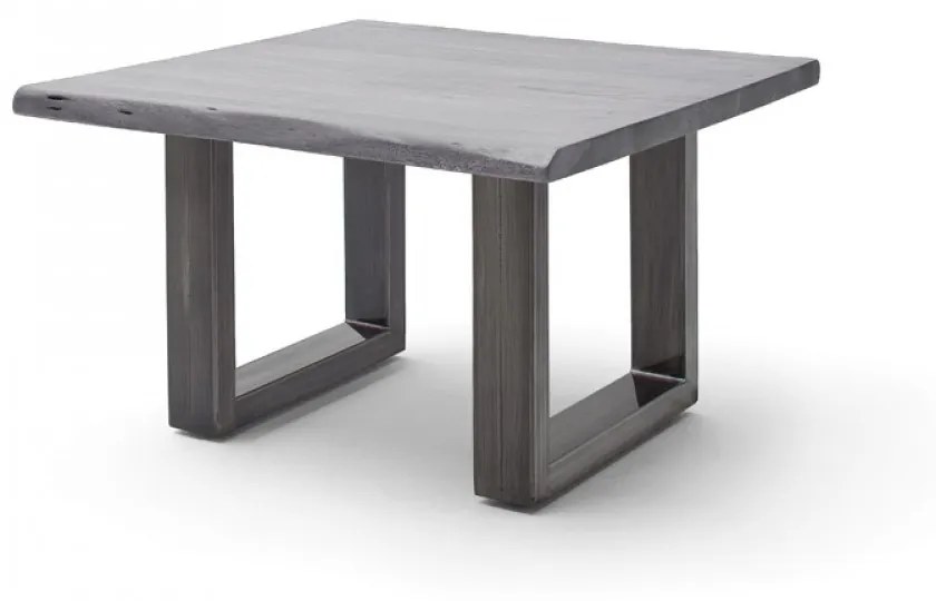 CARTAGENA dohányzó asztal akácfa 75x75cm - U alakú antikolt lábbal - Szürke