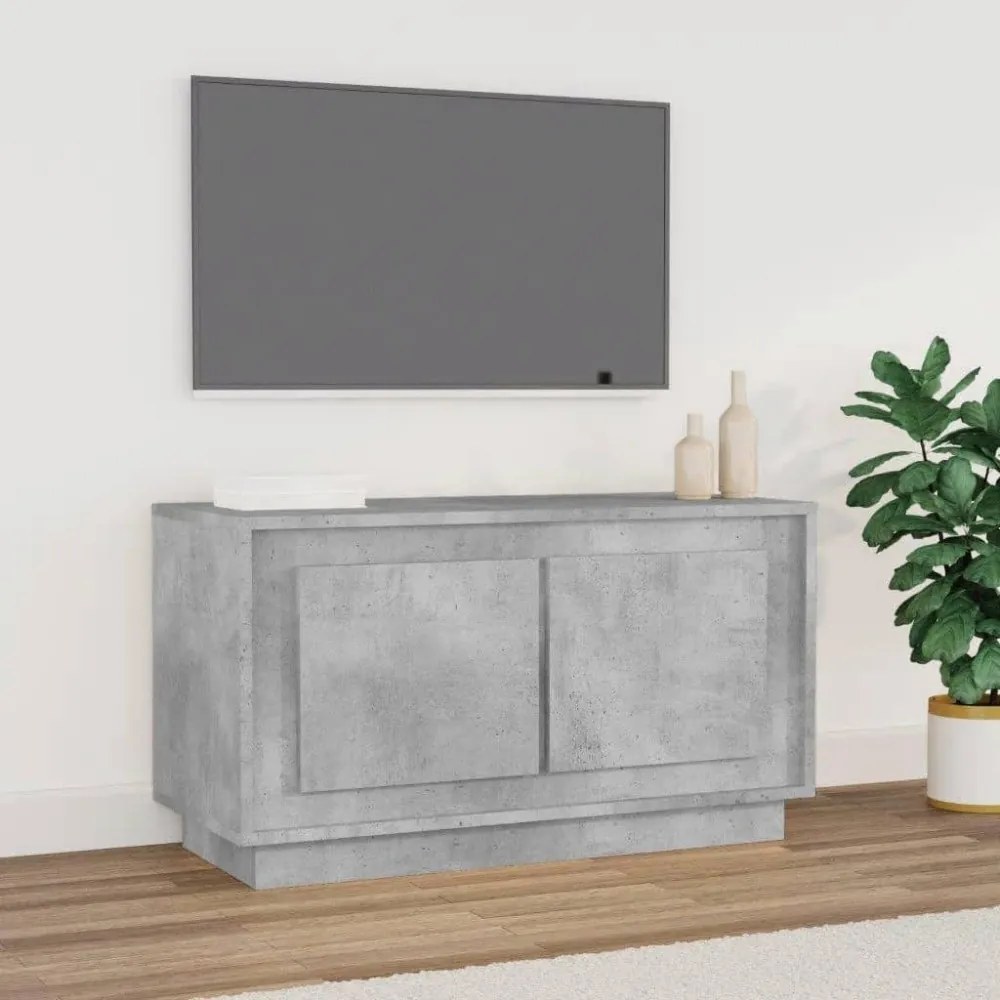 betonszürke szerelt fa TV-szekrény 80x35x45 cm