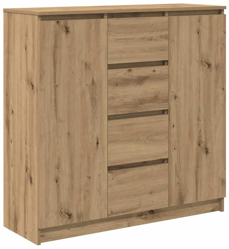 kézműves tölgy szerelt fa tálalószekrény fiókos 100,5x35x98,5cm