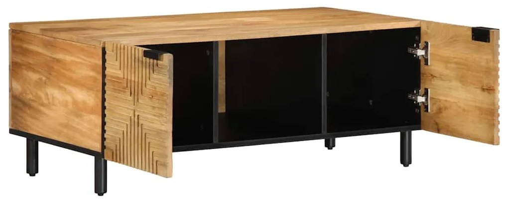 barna tömör mangófa dohányzóasztal 100 x 54 x 40 cm