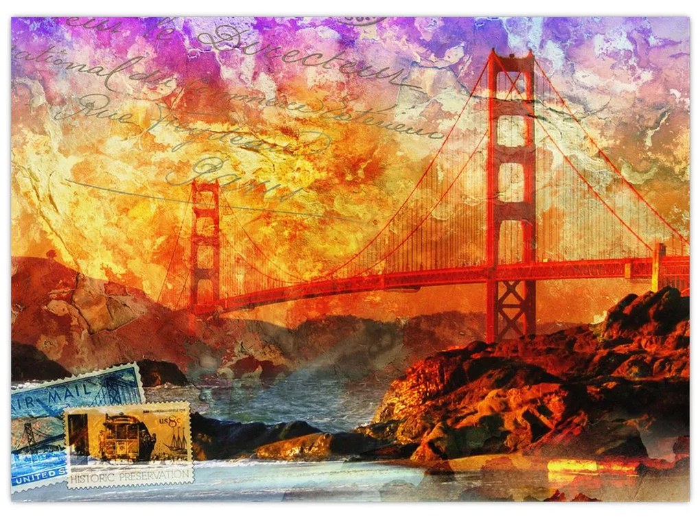 Kép - Golden Gate, San Francisco, Kalifornia (70x50 cm)