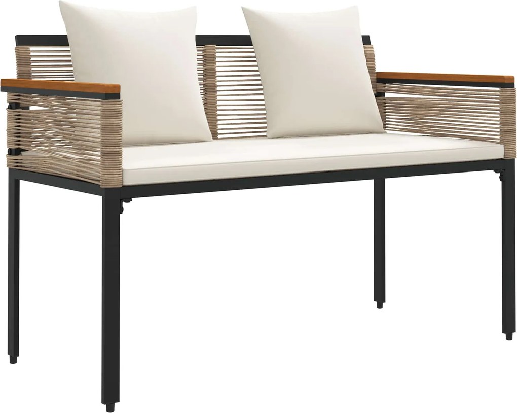 vidaXL Kerti pad Beige és Krémszínű 117 x 54 x 74.5 cm polirattan