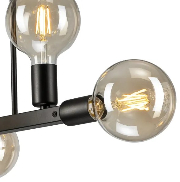 Csillár rúdon ASTRID 6xE27/60W/230V fekete