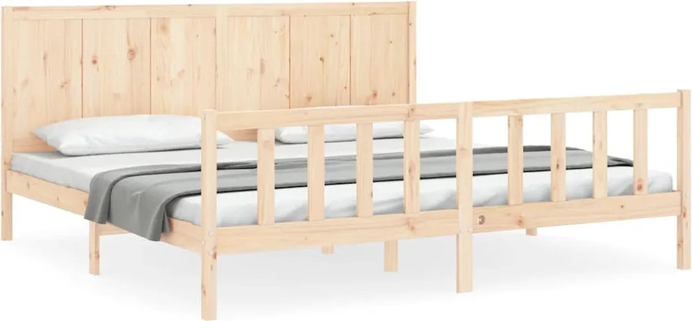 vidaXL tömör fenyőfa ágy matrac nélkül 200 x 200 cm