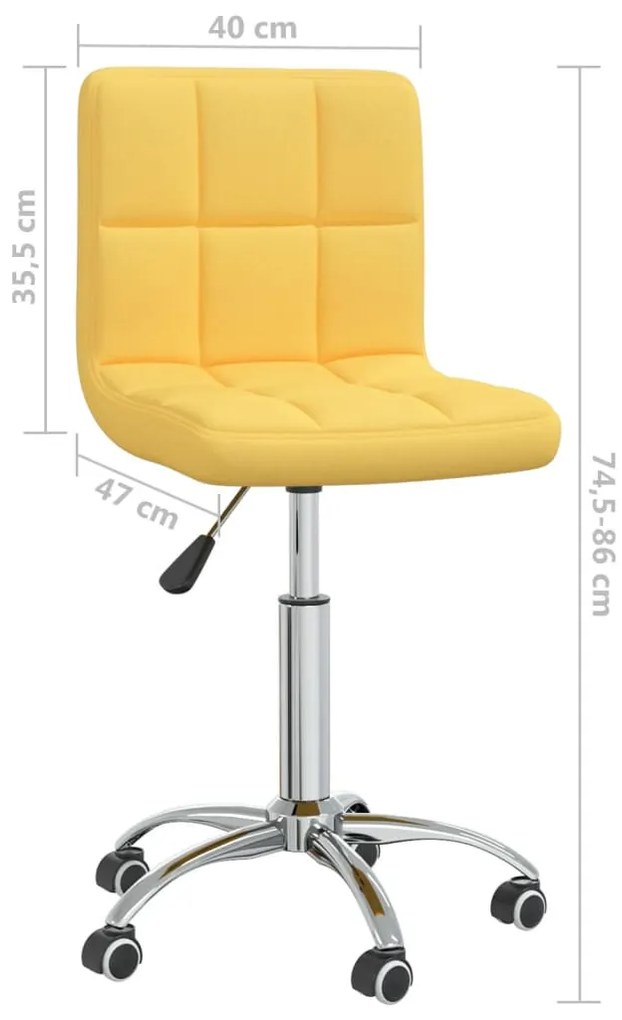 mustársárga szövetborítású forgó étkezőszék