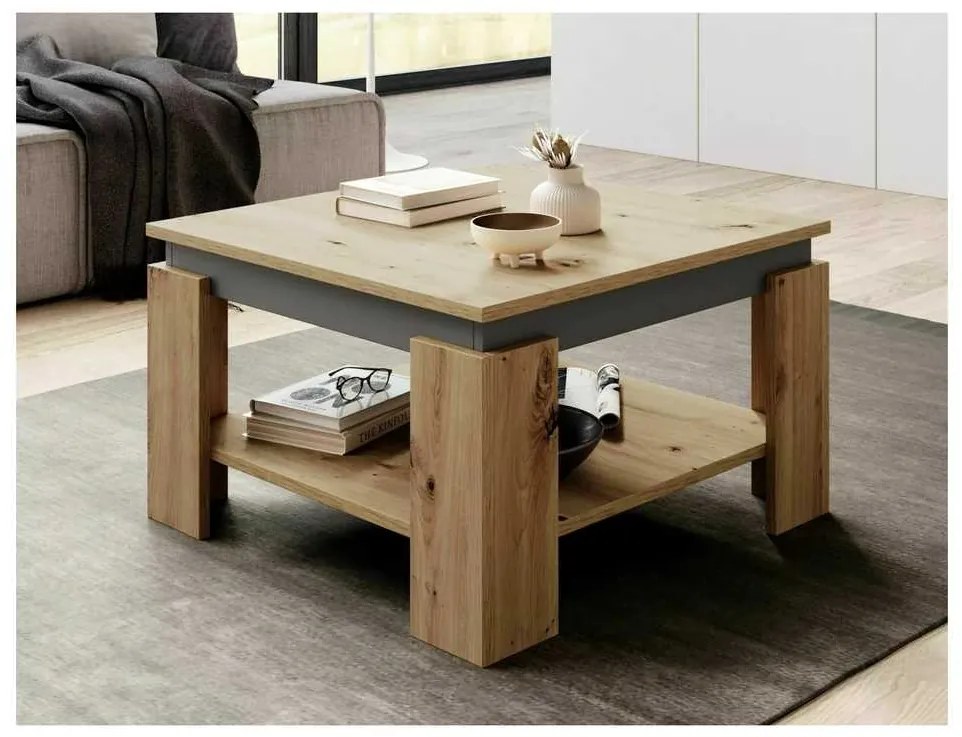 Hudson A dohányzóasztal, artisan tölgy / antracit
