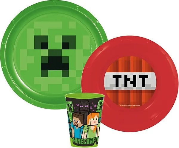 Minecraft TNT étkészlet, műanyag szett