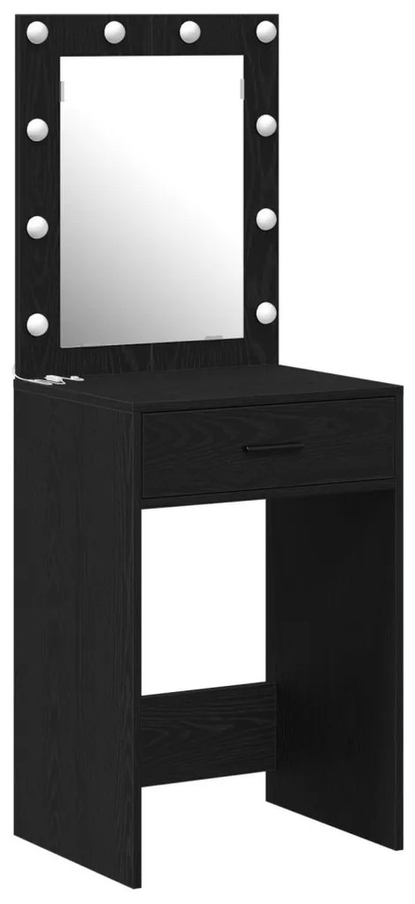Pipereasztal LED világítással Fekete tölgy 50x41x135 cm