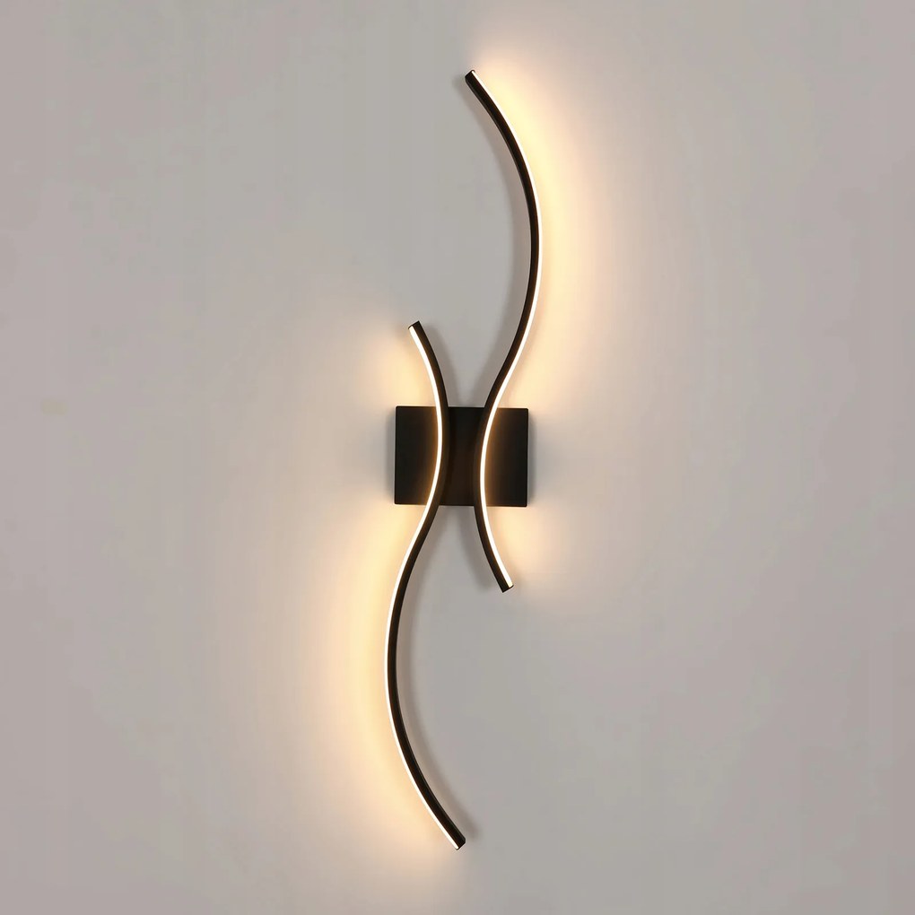 Kinkiet Czarna Lampa Liniowa Scienna Led 3000K Nowoczesna Do Salonu 3030LM