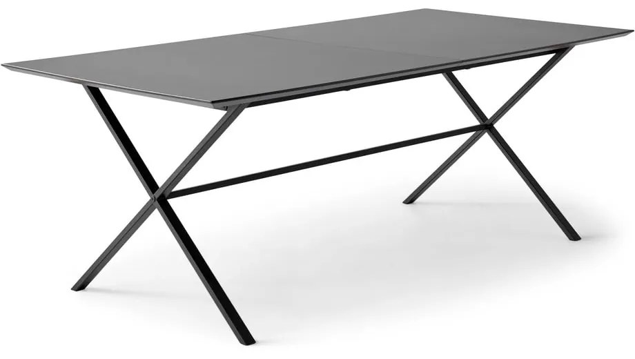Fekete bővíthető étkezőasztal fekete asztallappal 100x210 cm Meza – Hammel Furniture