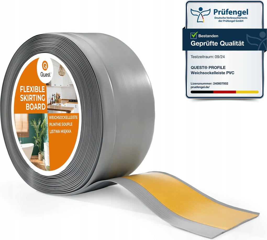 Lábazati szegélyléc, öntapadós Pvc 100/25 szürke, 20m