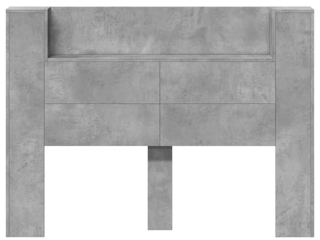 Fejtámla polcokkal Beton Szürke 140 x 16,5 x 103,5 cm Faanyag