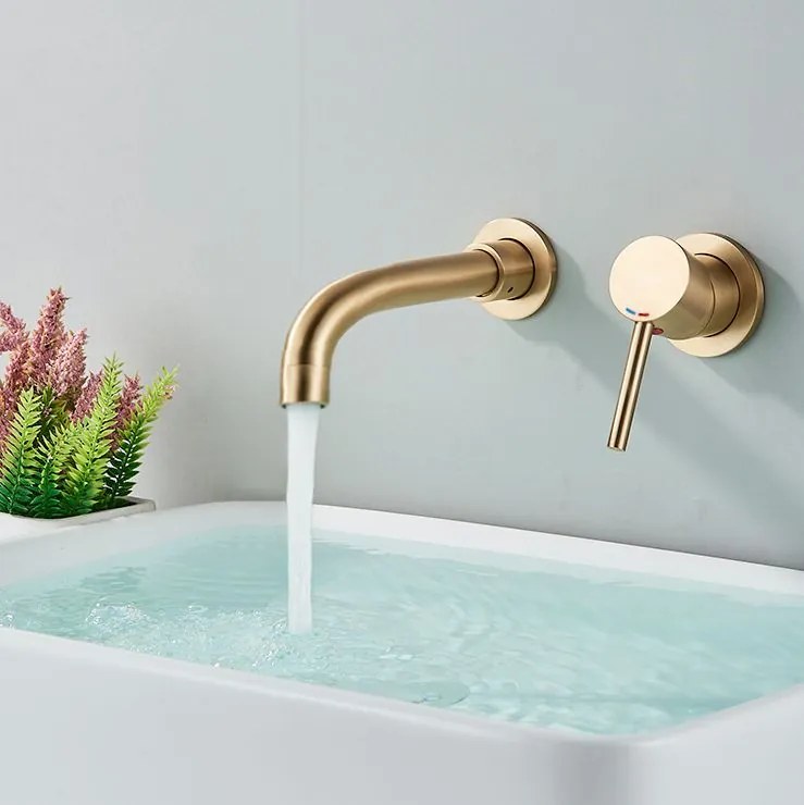 Falra szerelhető csaptelep Rea Lungo Long Gold Brush + box
