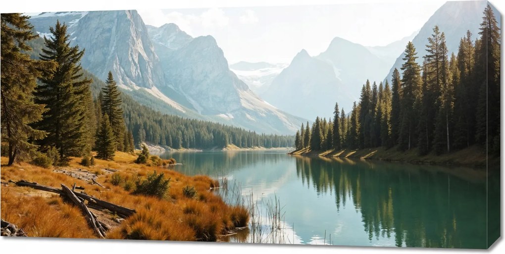 Vászonkép 100x50cm Vászonkép Hálószoba Nappaliba Panoráma Erdő