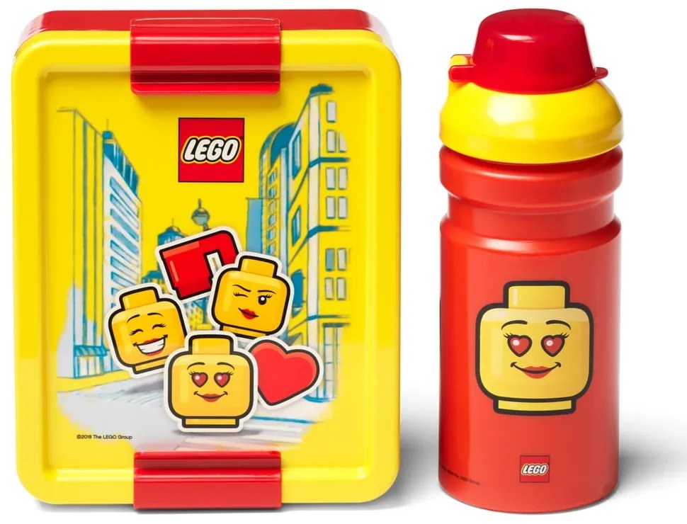 Iconic sárga-piros uzsonnásdoboz és kulacs szett - LEGO®