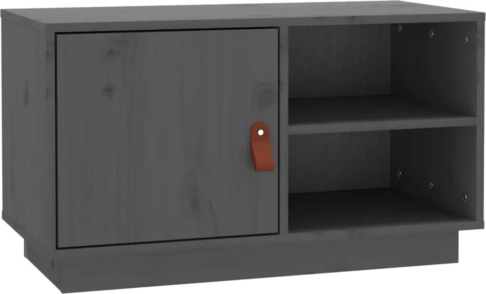 vidaXL szürke tömör fenyőfa TV-szekrény 70 x 34 x 40 cm