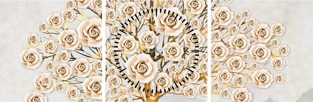 Egy virágfa képe (órával) (90x30 cm)