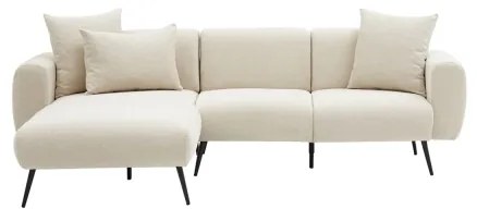 PISA L-alakú sarokgarnitúra, krémszínű, balos